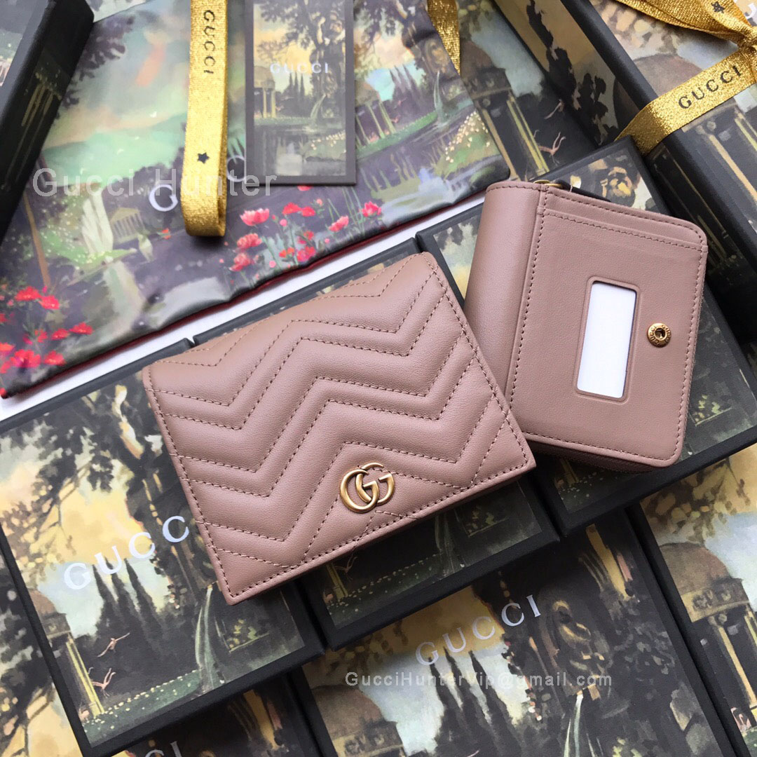 Gucci GG Marmont Leather Wallet Dusty Pink 546580